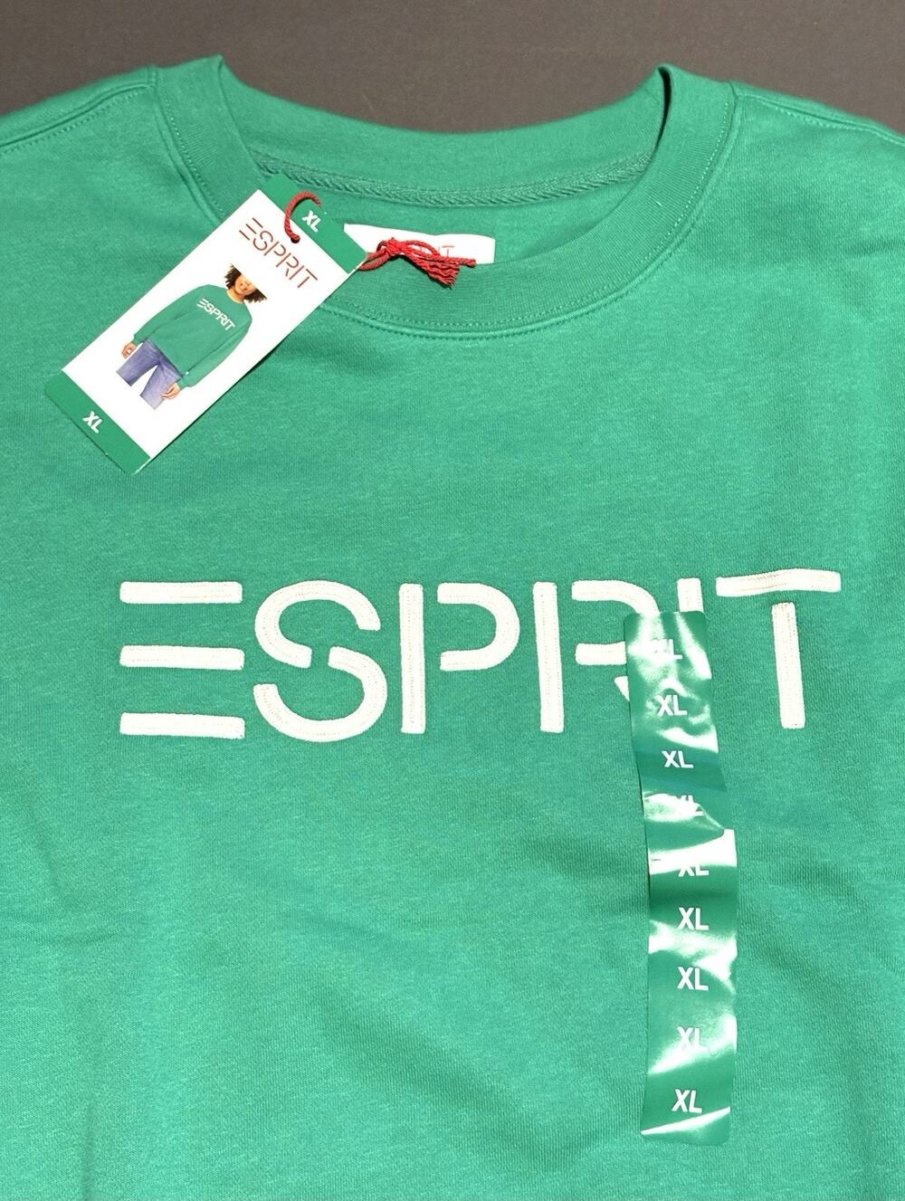 Esprit Costco Crewneck Sweatshirt Womens Sz XL Green Retro Logo NWT